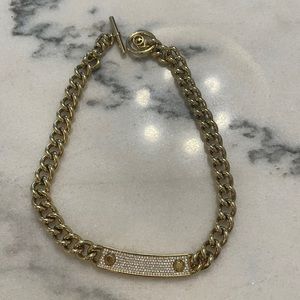 Michael Kors Gold necklace crystal plate